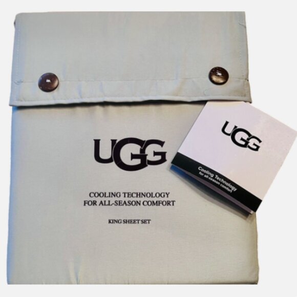 No Bag - UGG KING Sheet Set Alahna MINERAL Cooling Technology Gray Green Sheets - Picture 1 of 1